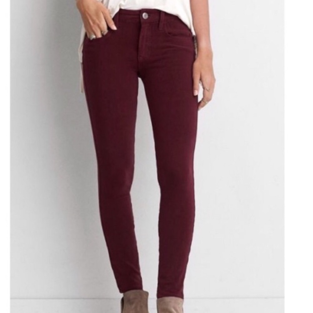 American Eagle Maroon Jeggings- Size 6 Long